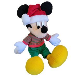 18" Disney Mickey Mouse Christmas Vintage Plush Toy